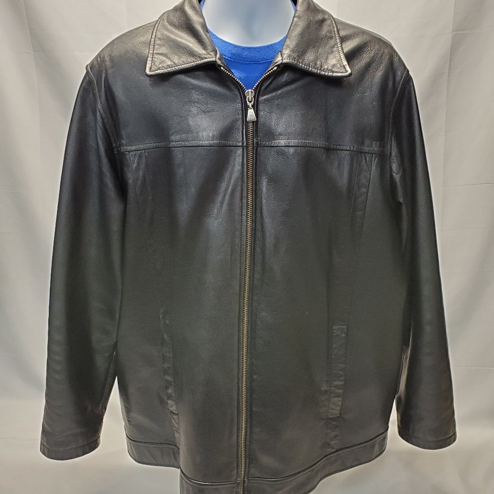 Retro 80s M Julian Mens Leather Jacket Black Sz L